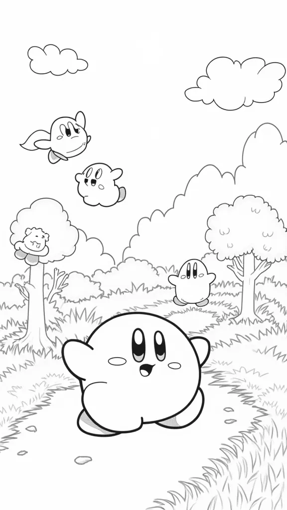 Páginas para colorear de Kirby gratis